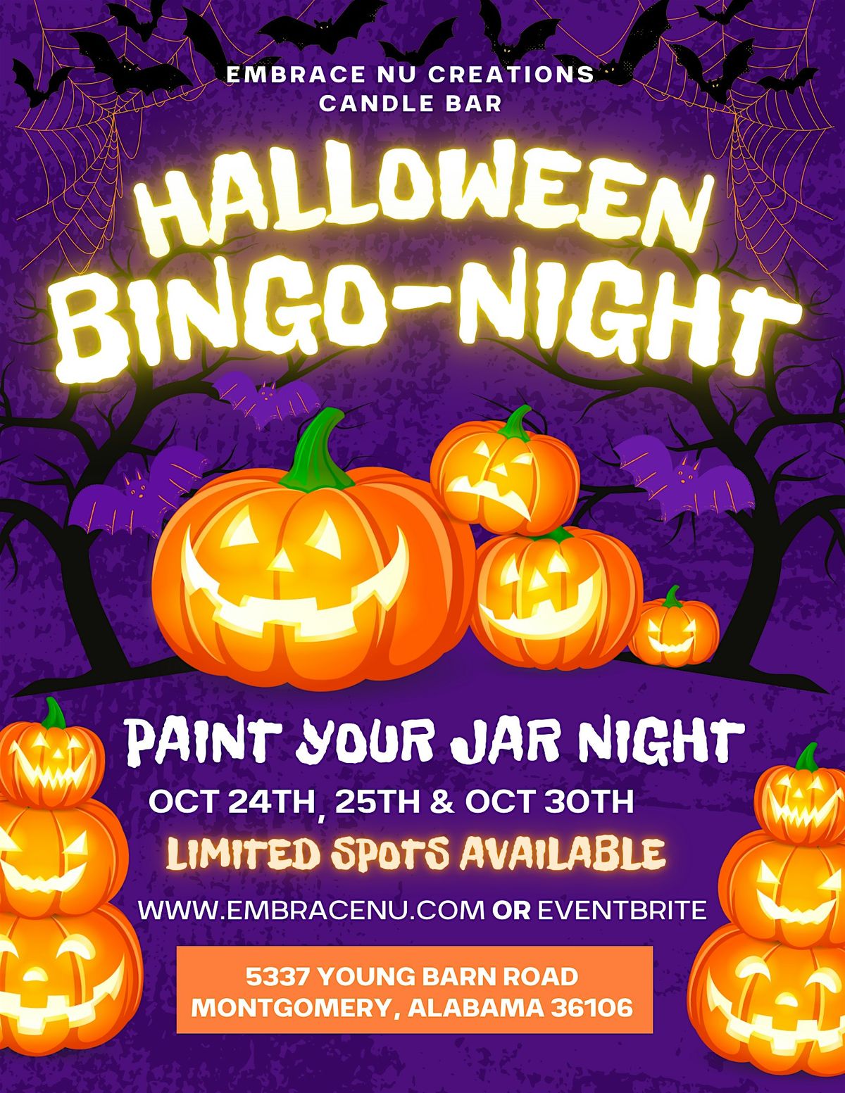 Halloween Bingo-Night + Paint Your Jar Night