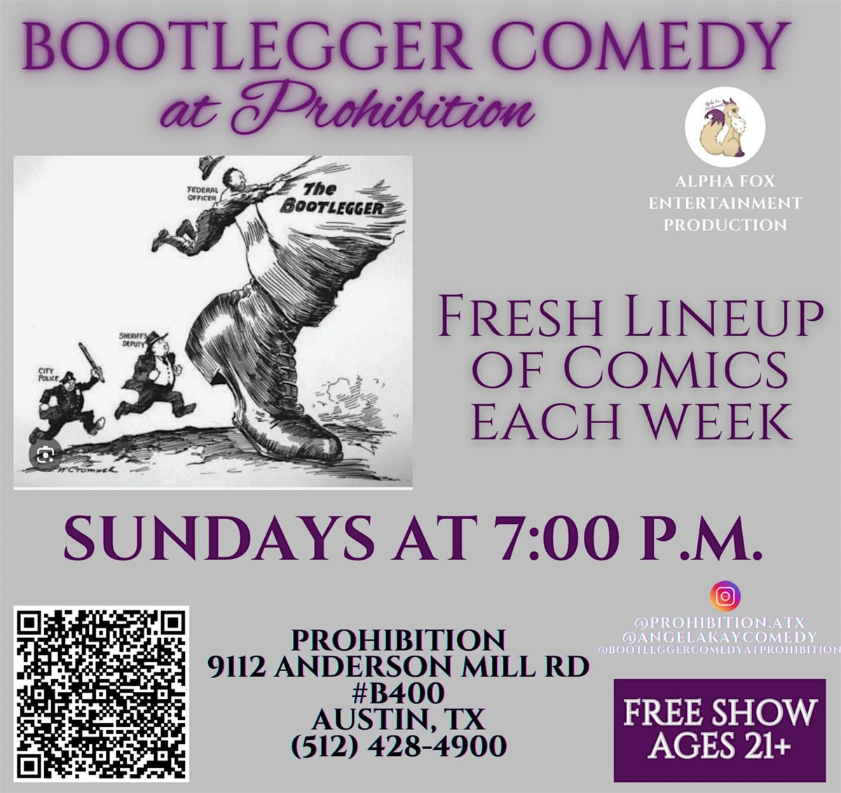 Bootlegger Comedy at Prohibition
