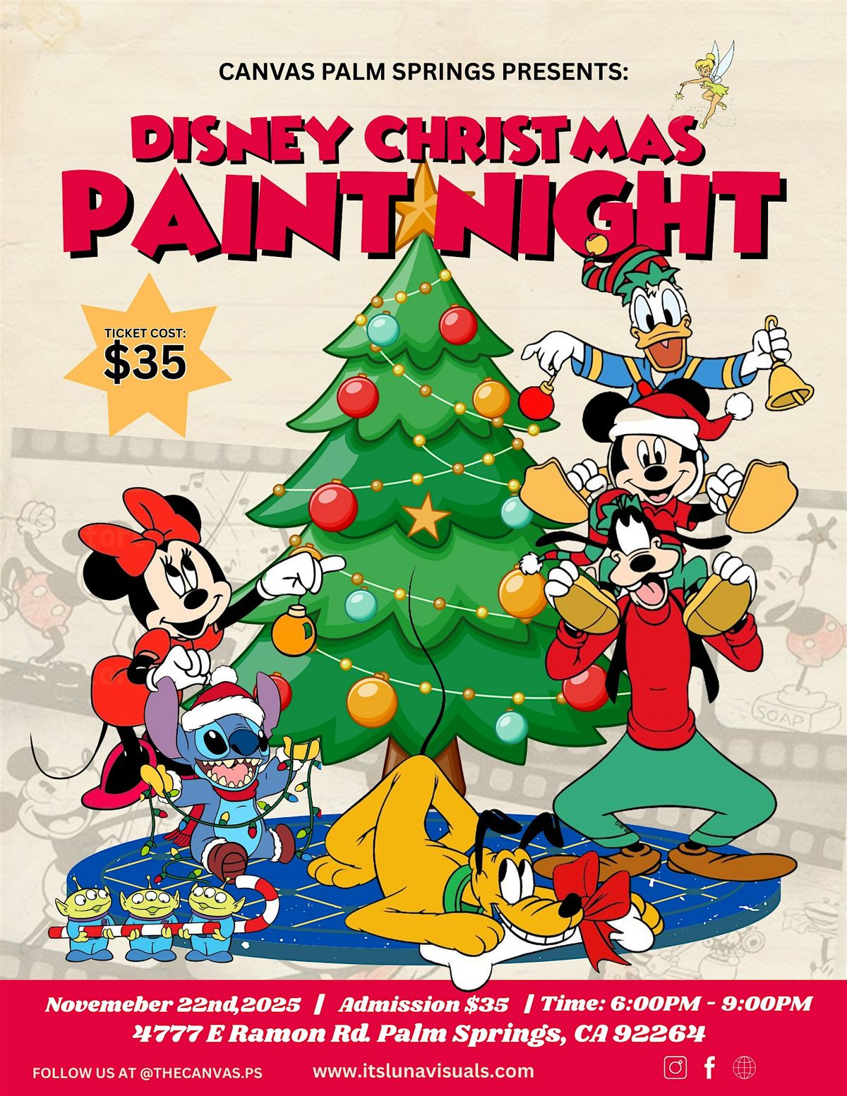 Disney Christmas Paint Night - Canvas Palm Springs