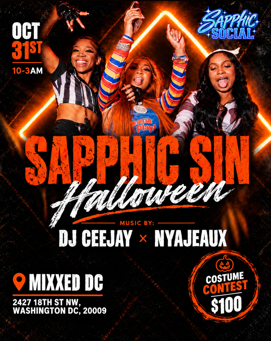 Sapphic Sin: Halloween at Mixxed DC, Washington on 31st October, 2026