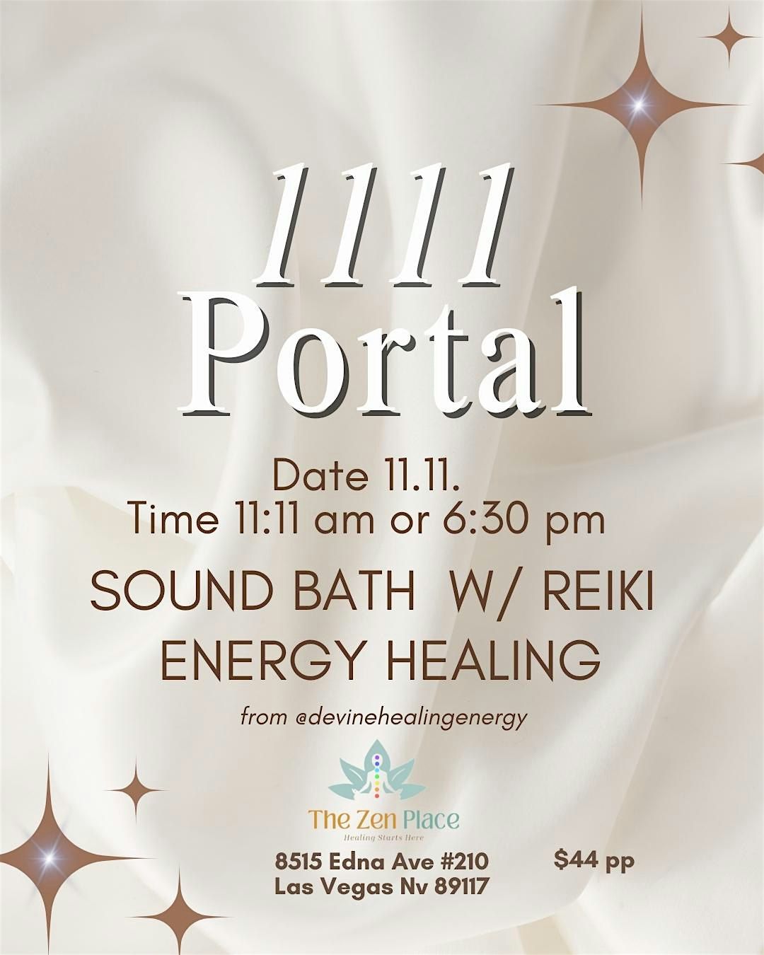 1111 Portal Sound Bath w\/ Reiki - Morning Event