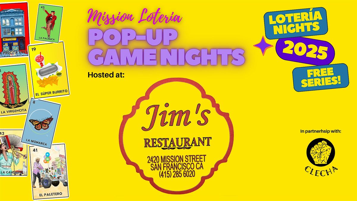 Mission Loter\u00eda Pop-Up Game Night: Jim's Restaurant