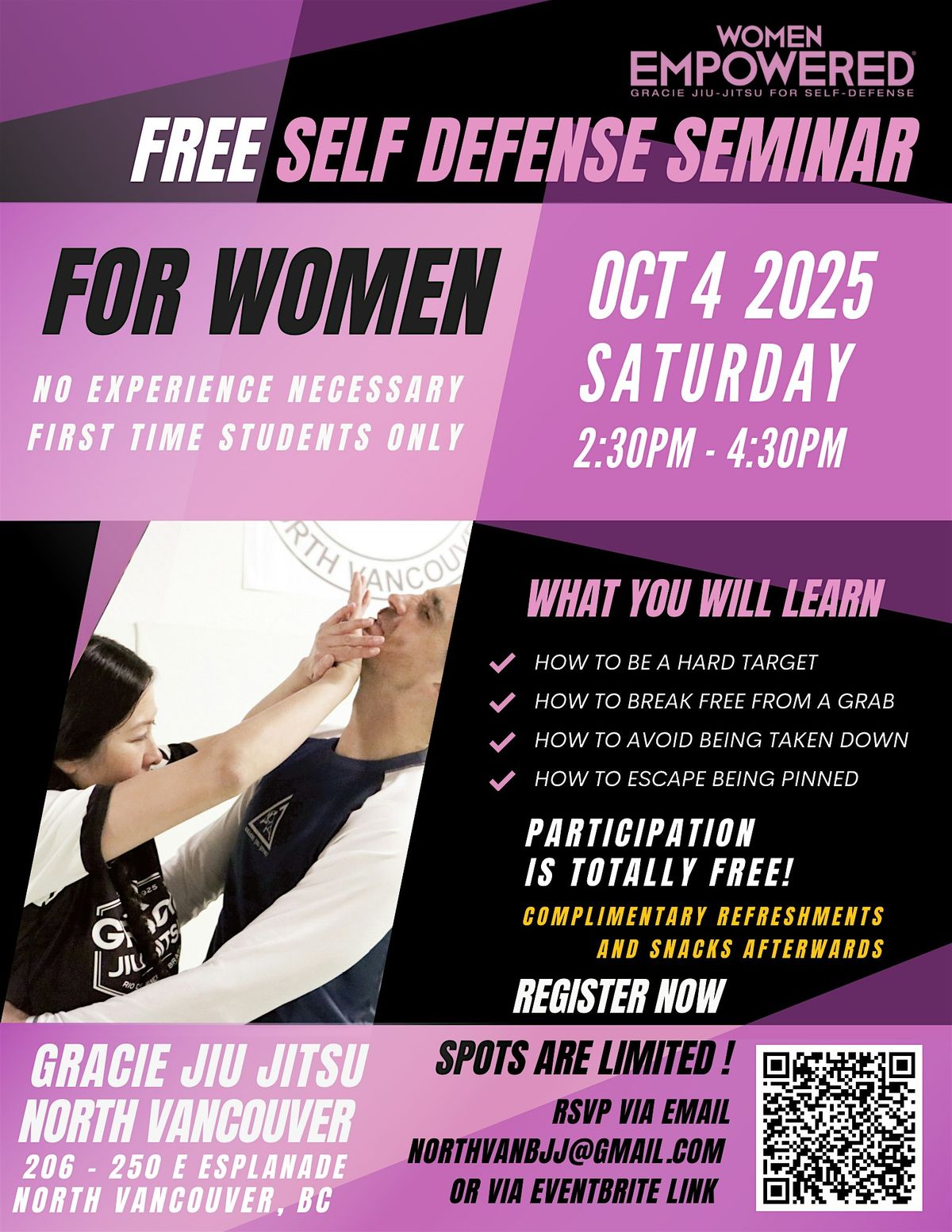 FREE Women's Self Defense Seminar