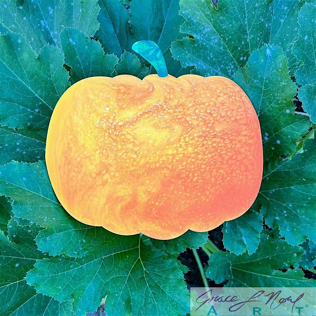 Pumpkin Paint Pouring Art Class | Grace Noel Art