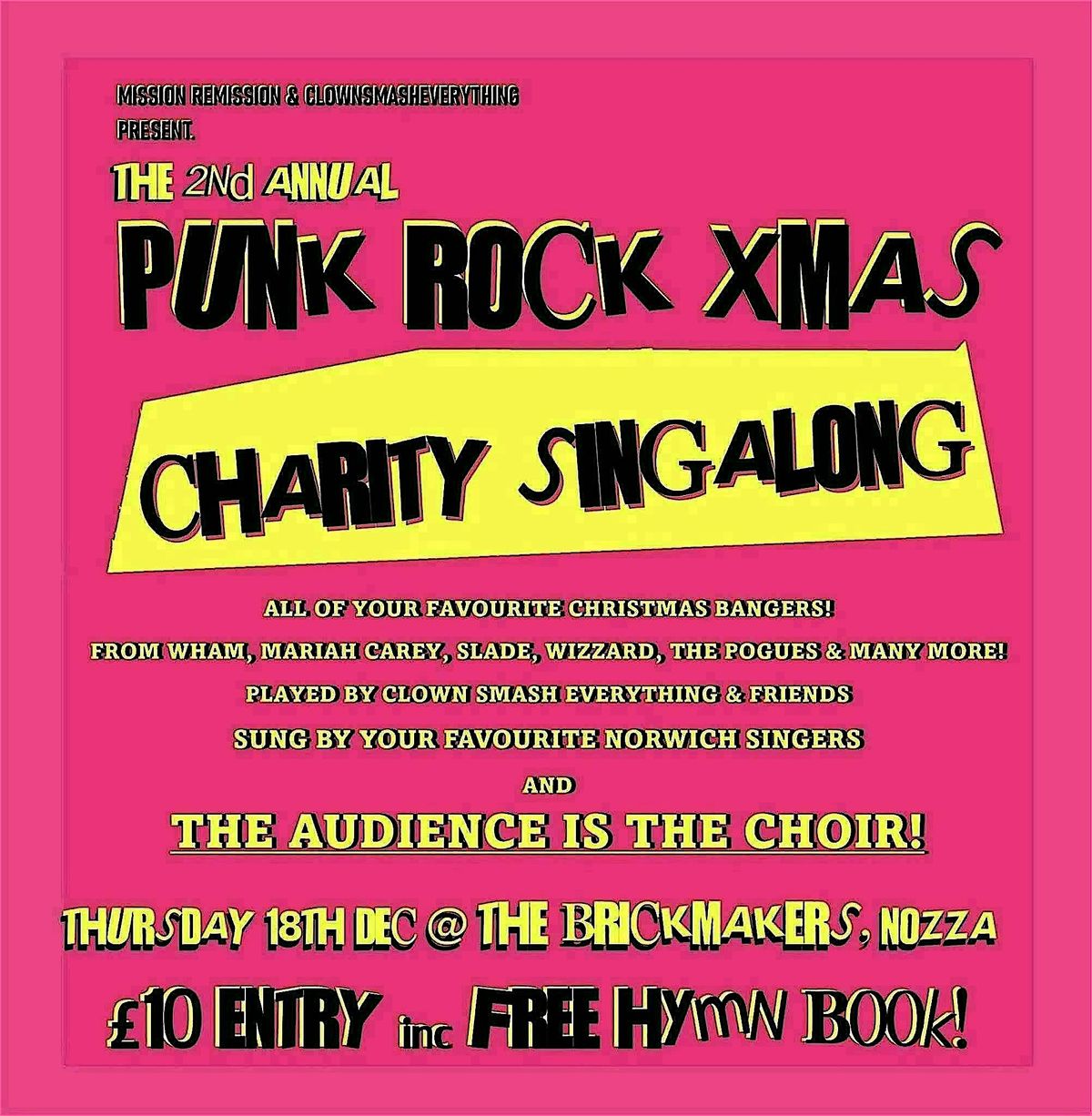 2nd Annual Punk Rock Charity Xmas Sing-along