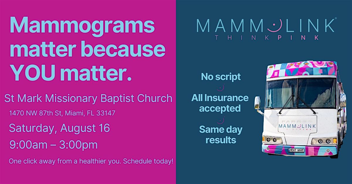 Mammograms at St Mark Missionary Baptist Church