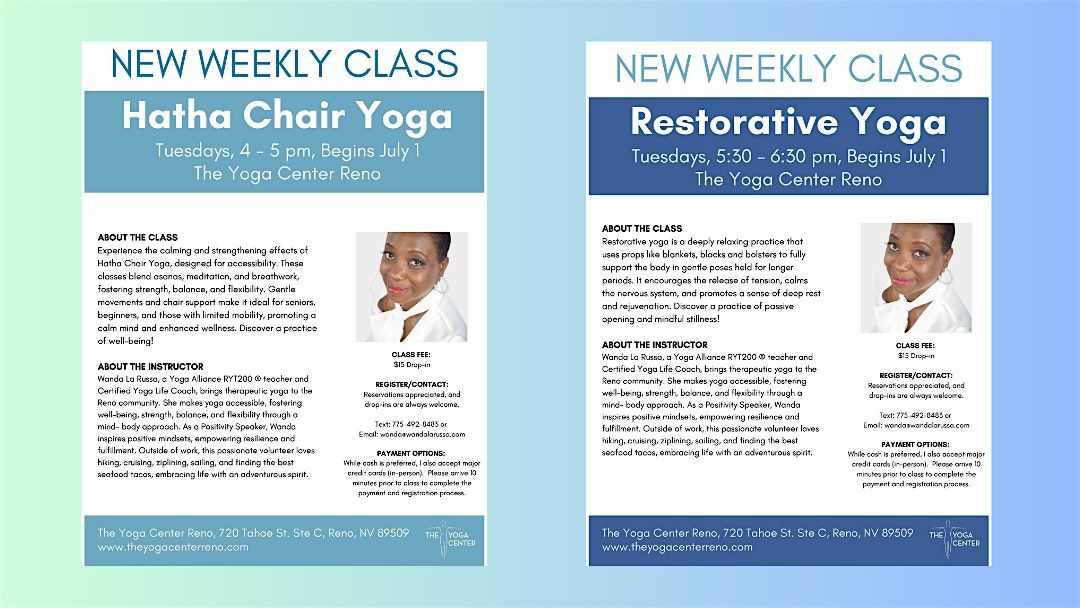 Yoga with Wanda in Reno on Tuesdays