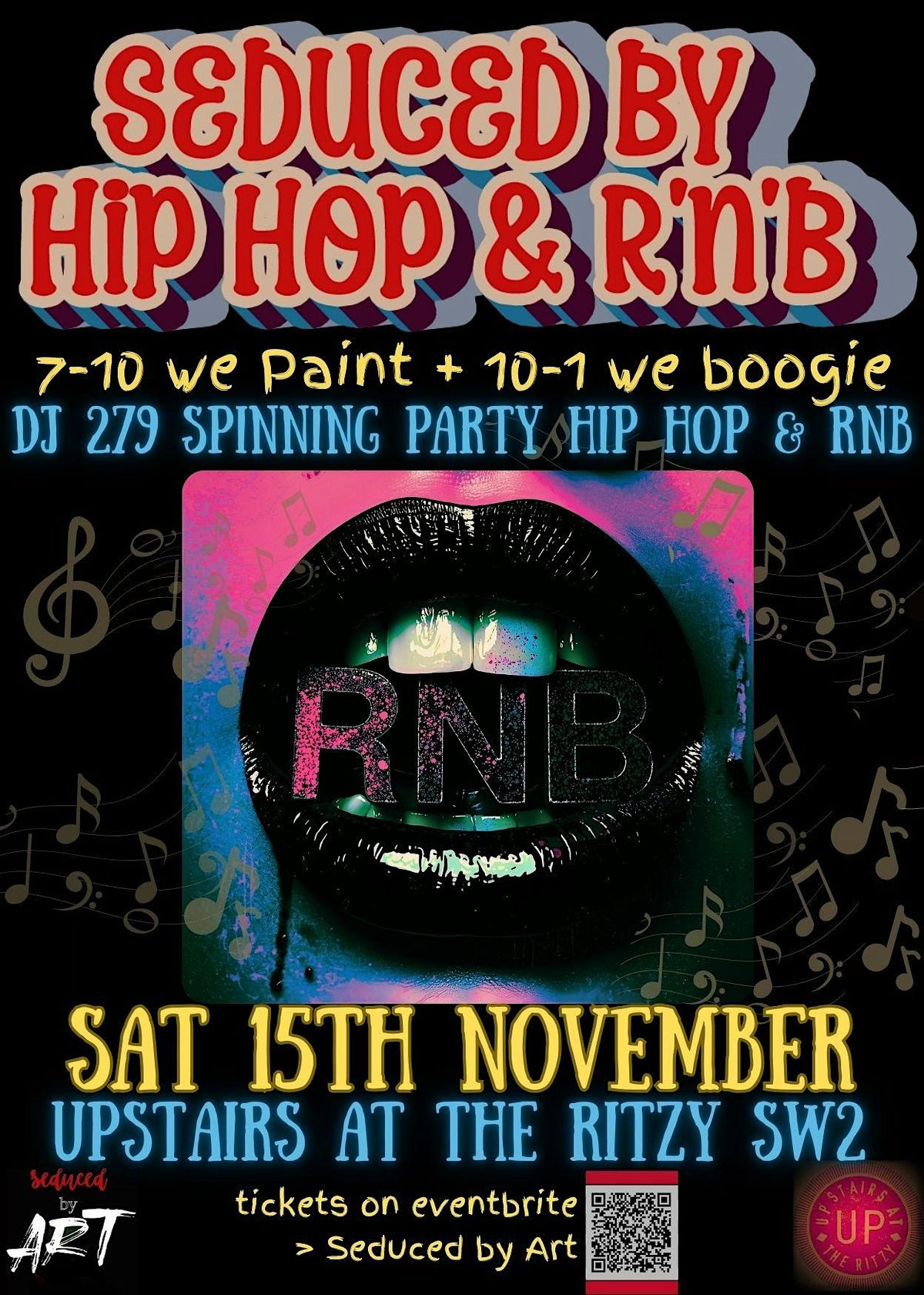 Seduced by Hip Hop &  R'n'B Paint Party 7-10pm + dance til 1am