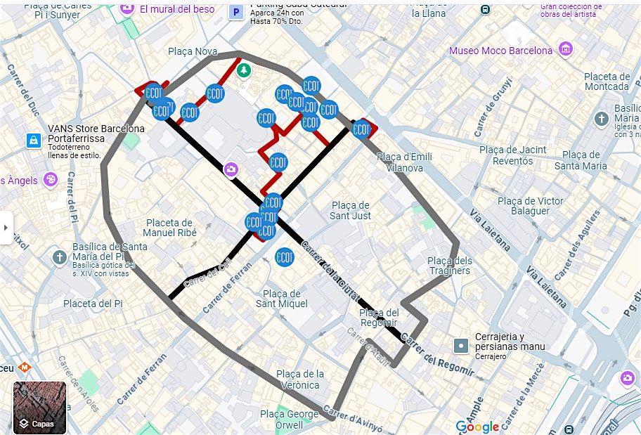 Mapa Gratuito del Barrio G\u00f3tico - Descubre Barcelona a tu Ritmo con ECOT