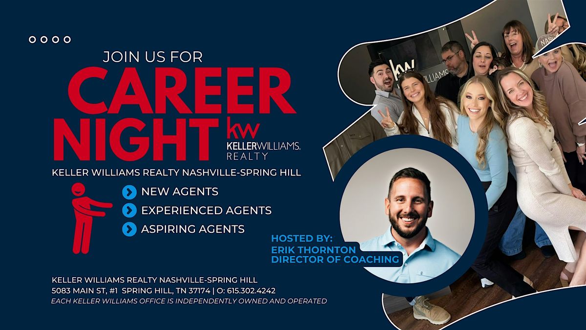 Real Estate Career Night: Start or Accelerate Your Business With Us!