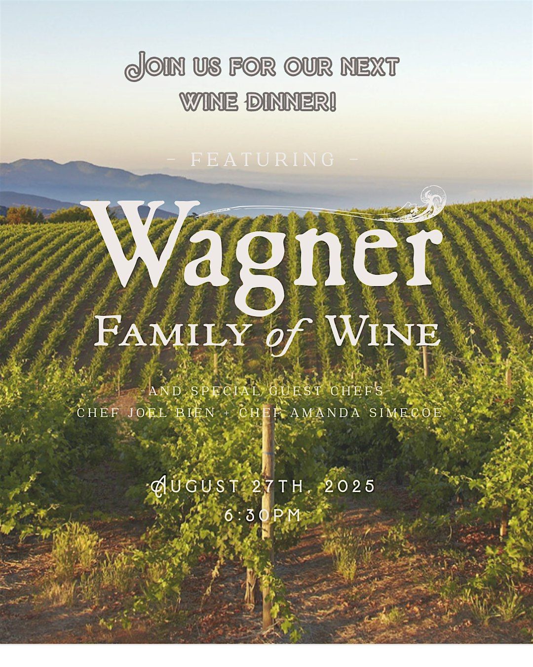 Wagner Family & Caymus Wine Dinner at The Chalkboard