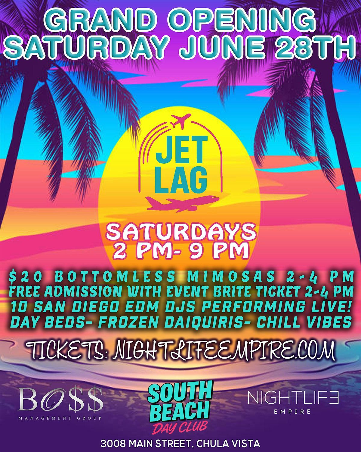 EDM DAY PARTY- DAYBEDS- DAIQUIRIS- FREE SHOT WITH TICKET!