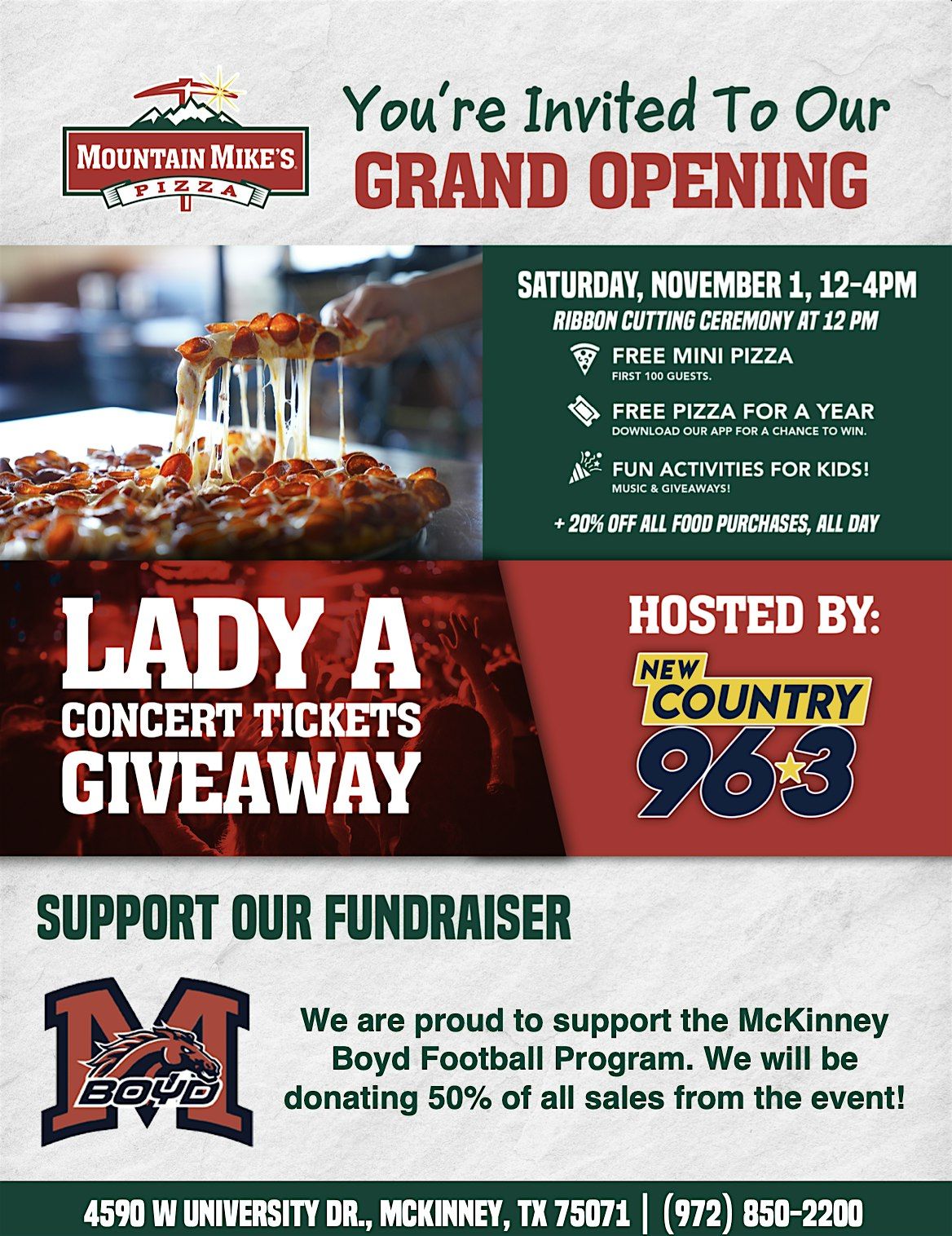 Mountain Mike\u2019s Pizza Celebrates McKinney Grand Opening!