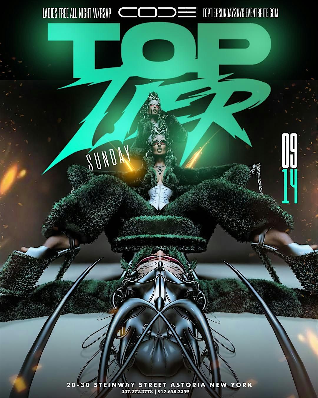 TOP TIER SUNDAYS AT CODE ASTORIA (LADIES FREE B4 12AM )