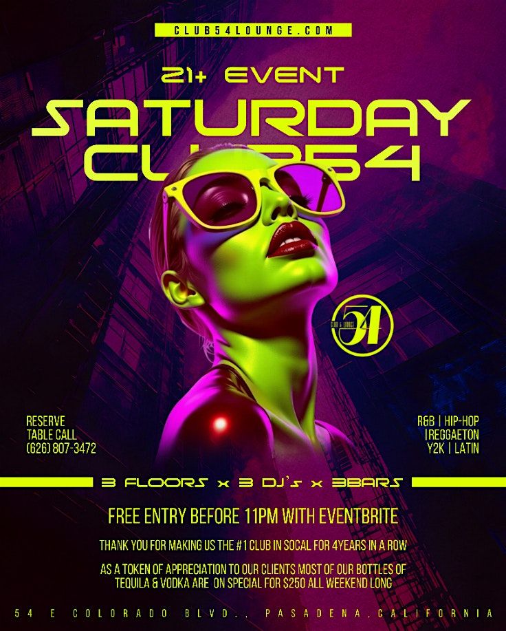 Club 54 Saturdays - Y2K, Reggaeton & Hip-Hop