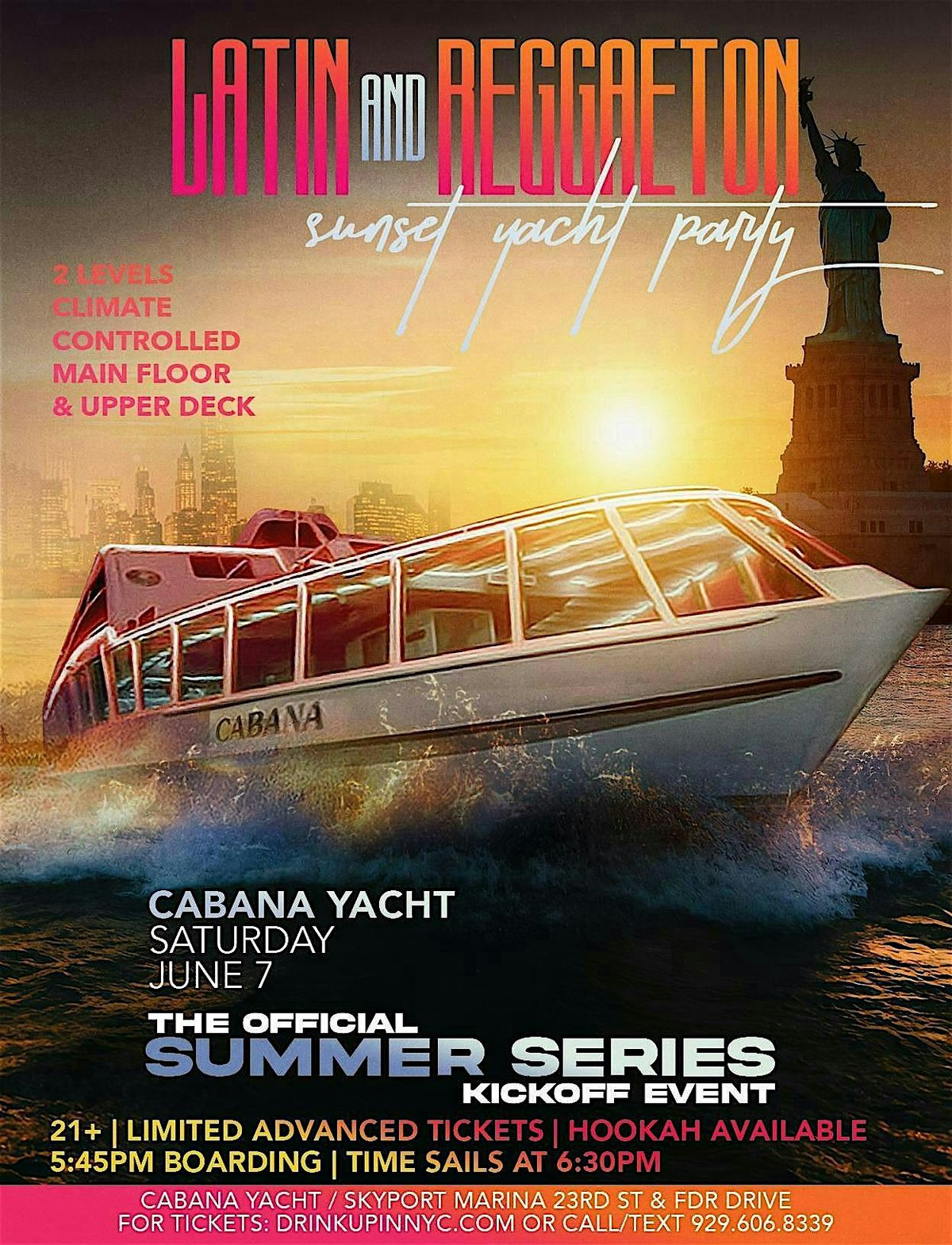 LATIN & REGGAETON SUNSET YACHT PARTY | NYC Sunset Yacht Party Summer Series