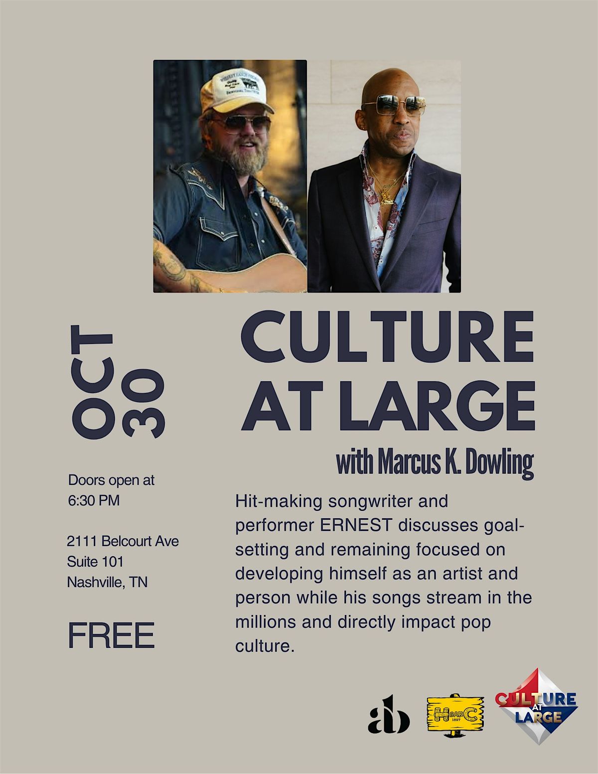 CULTURE AT LARGE PODCAST TAPING \u2014 EPISODE 3