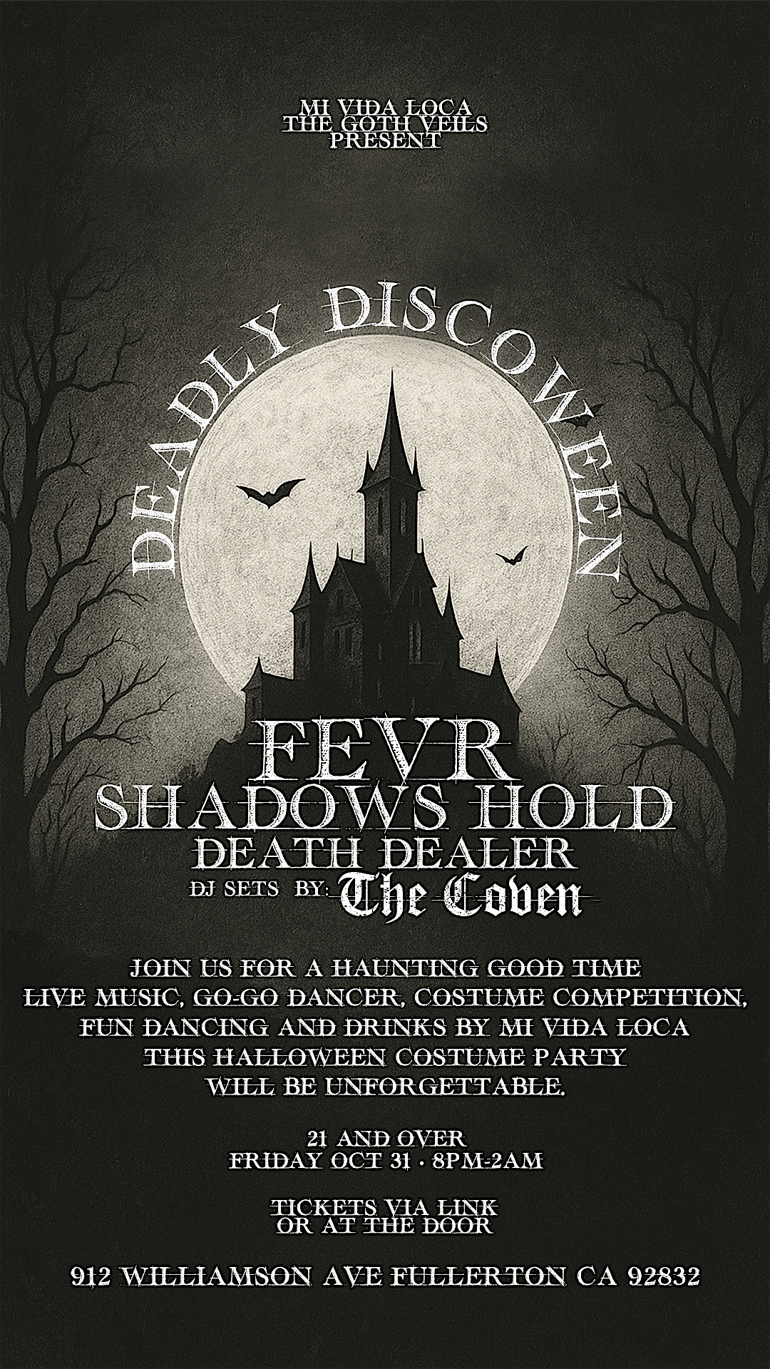 Halloween Night The Goth Veils x The Coven Present Deadly Discoween