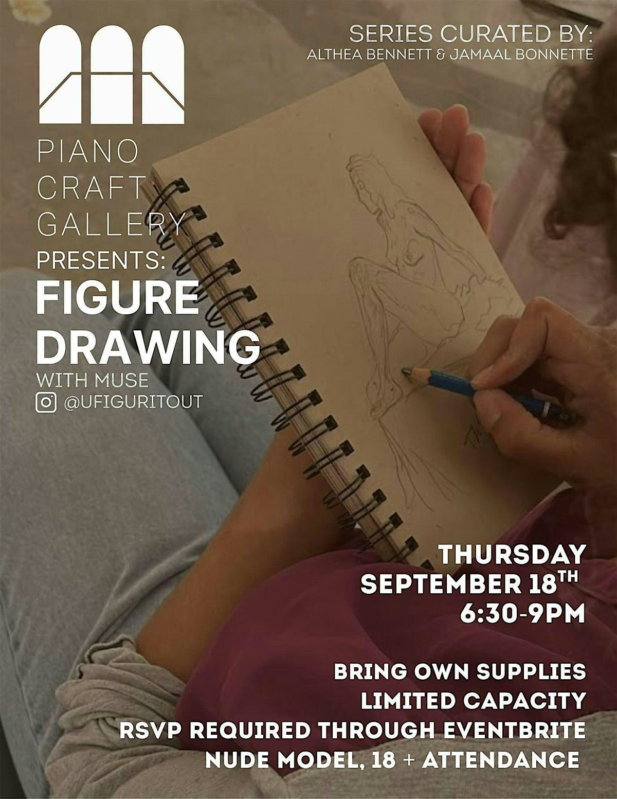Live Figure Drawing @ Piano Craft Gallery