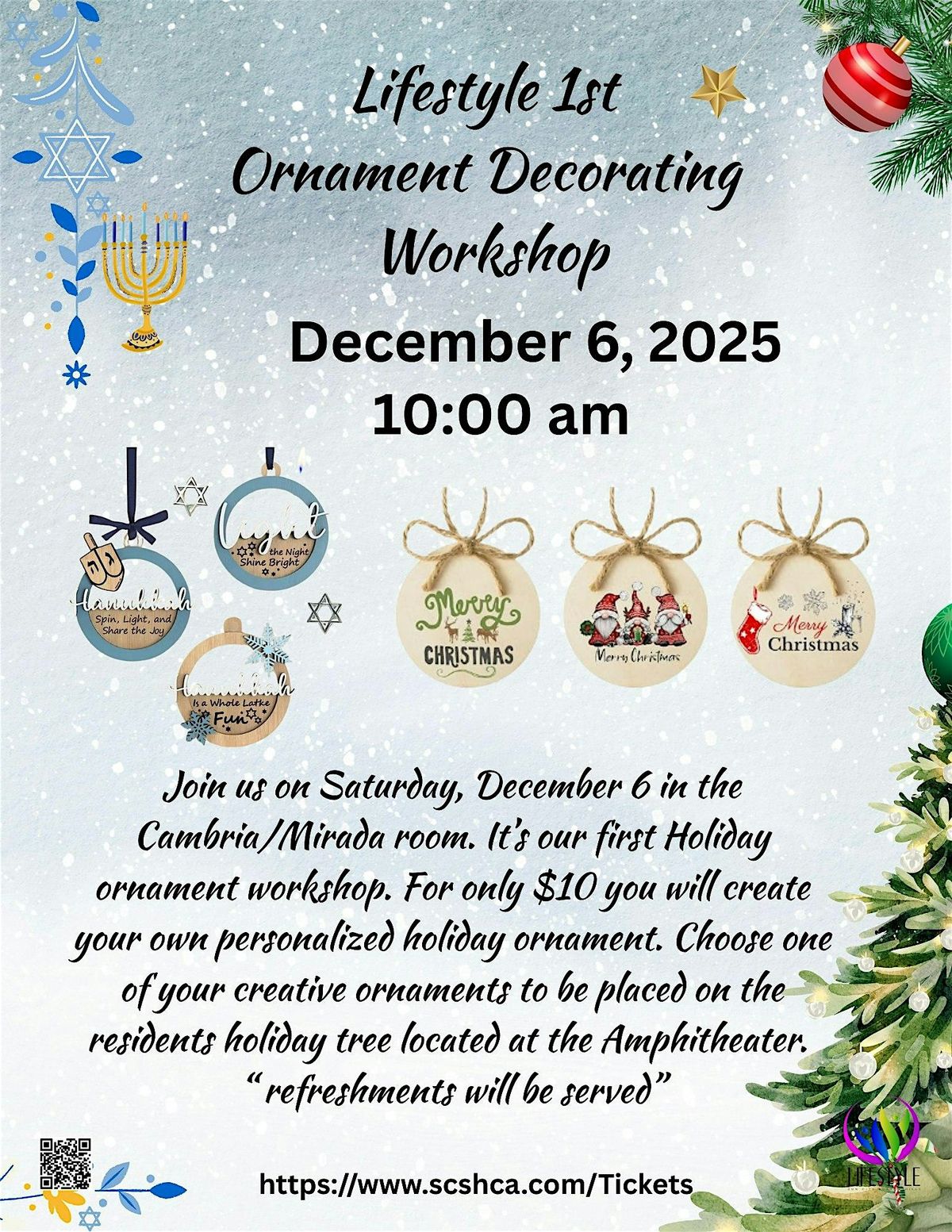Lifestyle 1st Ornament Decorating Workshop