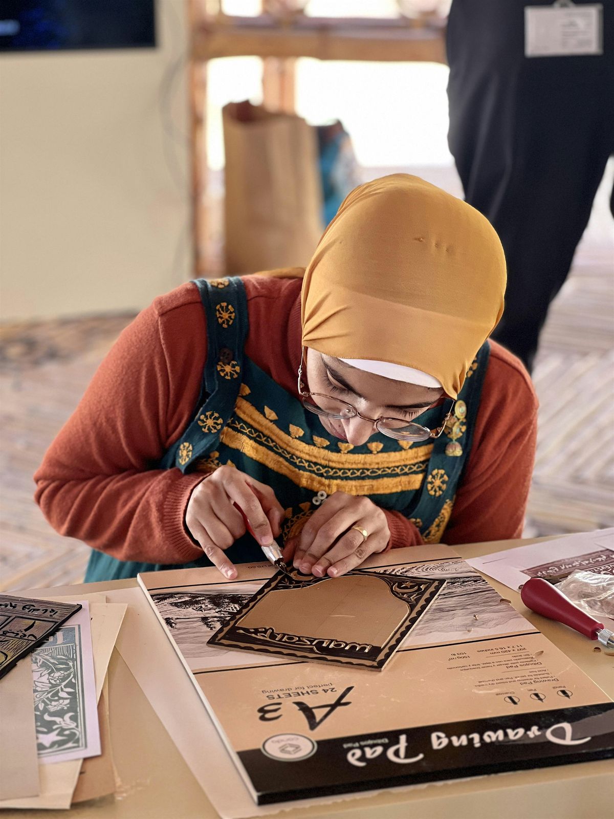 Linocut Print on Fabric Workshop: Egyptian Motifs Edition