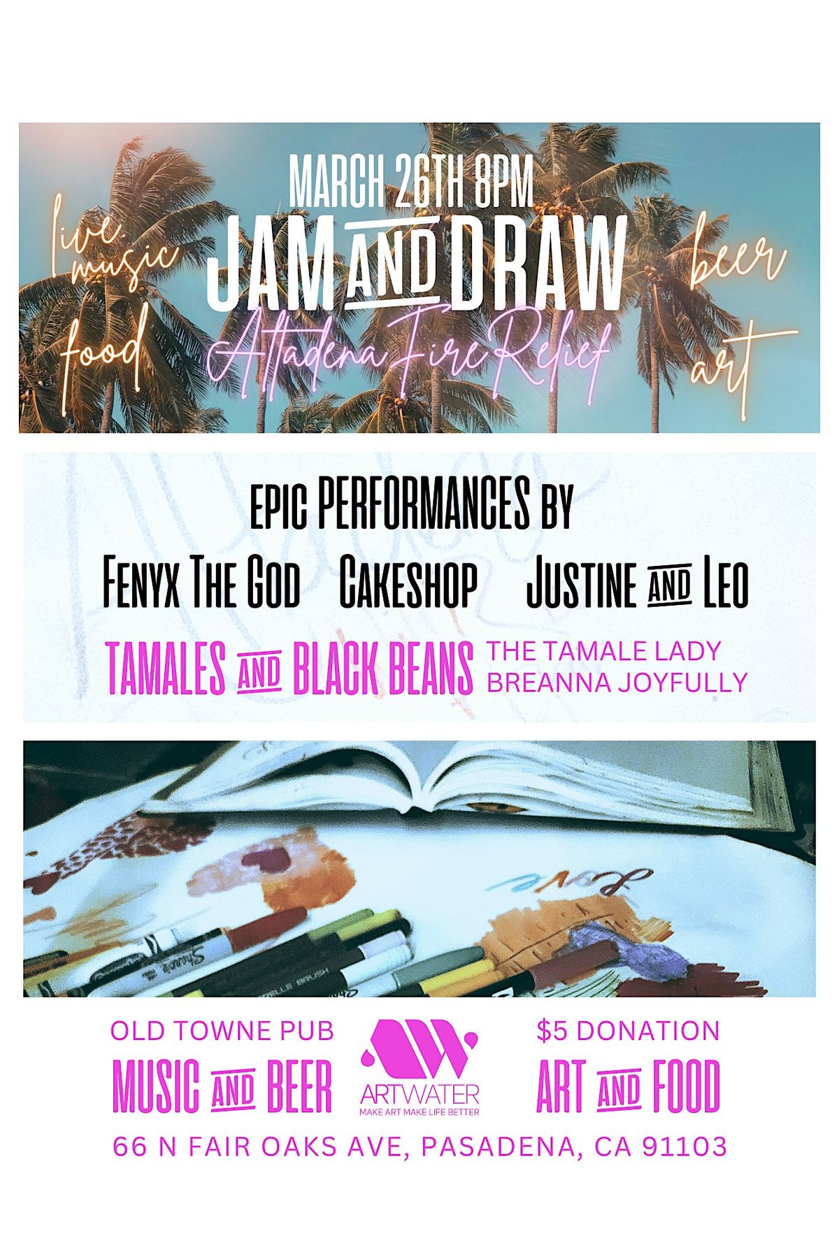 Altadena Fire Relief Jam & Draw | Old Towne Pub, Pasadena, CA | March ...