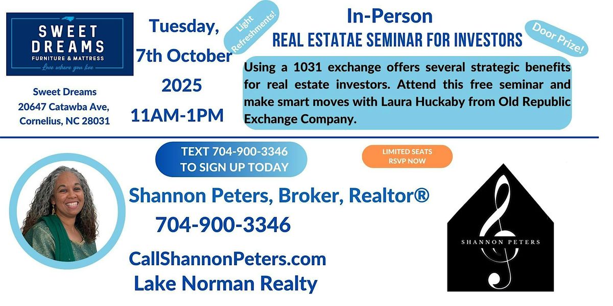 Real Estate Seminar for Investors- 1031 Exchange