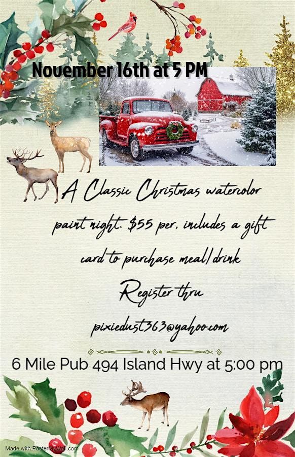 Classic Christmas watercolor class