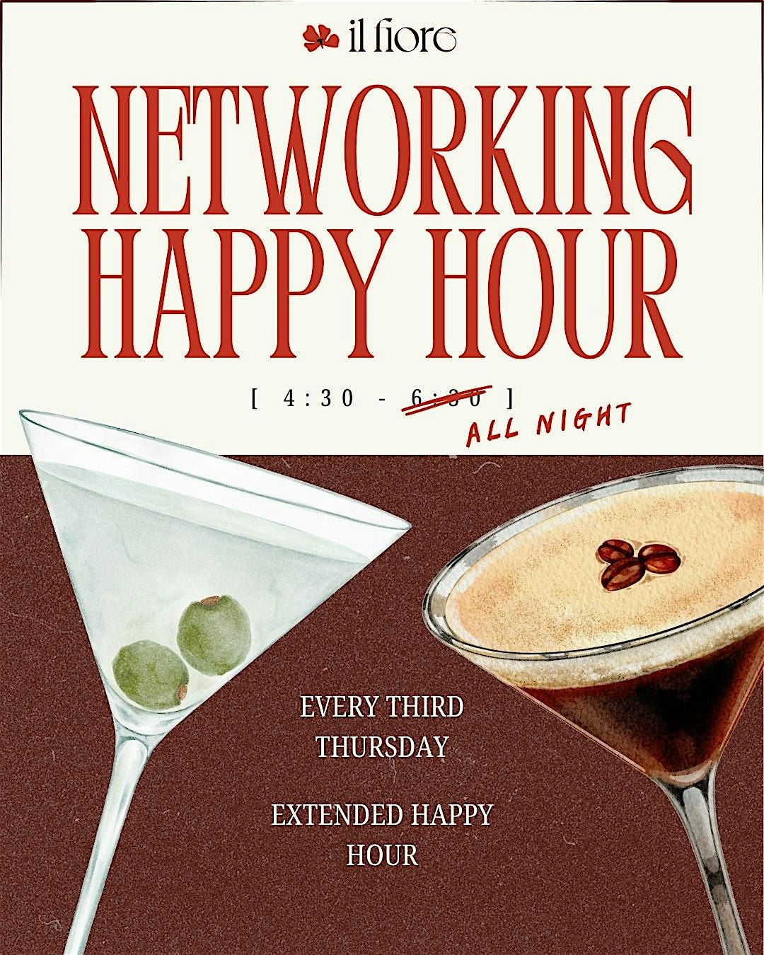 Networking Happy Hour at il Fiore Bryn Mawr - November Third Thursday