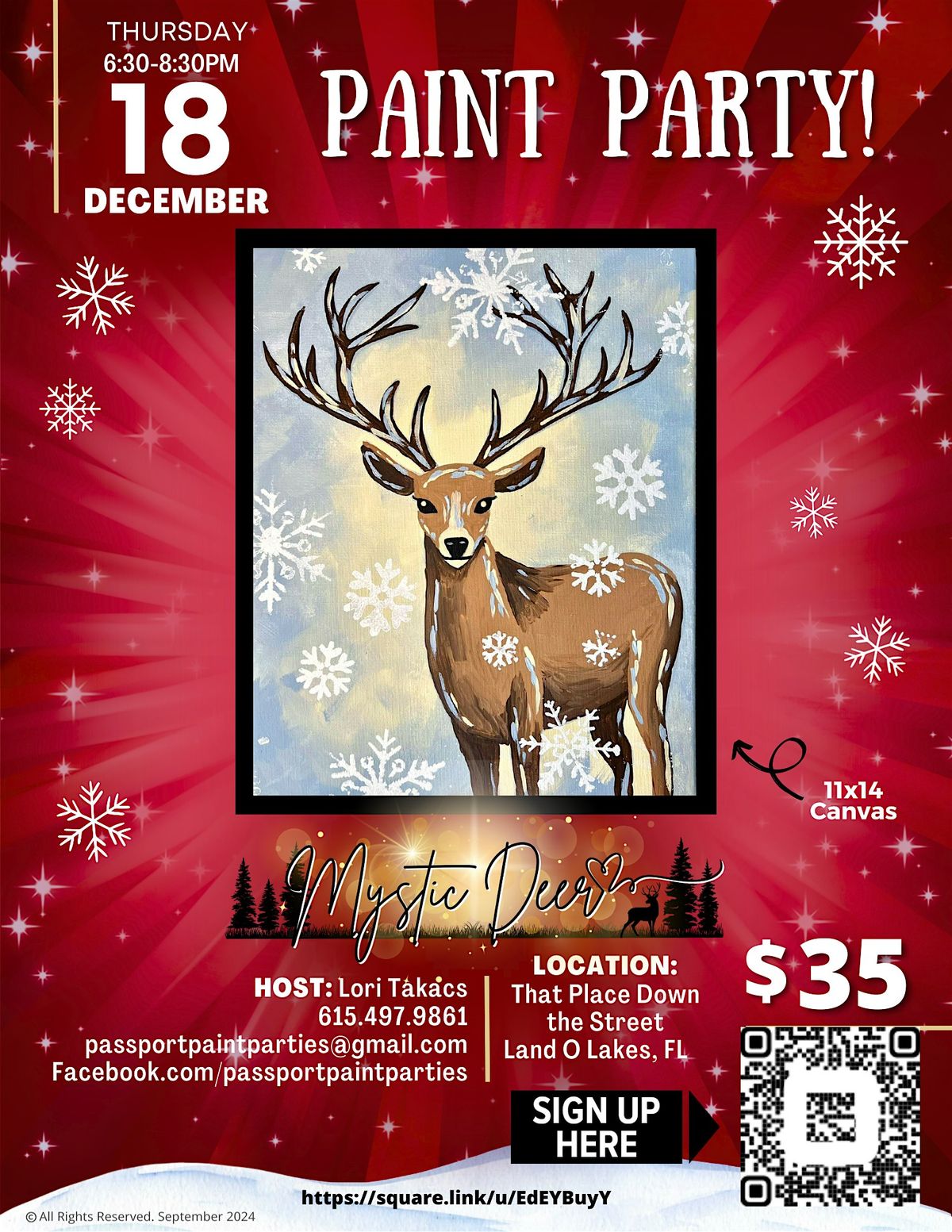 12.18.25 Mystic Deer Paint and Sip at That Place Down the Street