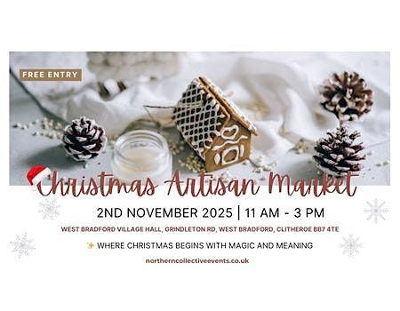 Artisan Christmas Market - Sunday 2nd November - West Bradford Village Hall