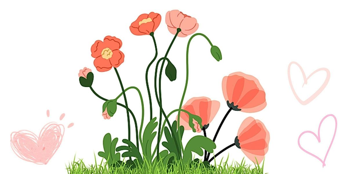 Learn how to draw Poppy Flowers, Kids  Art Class