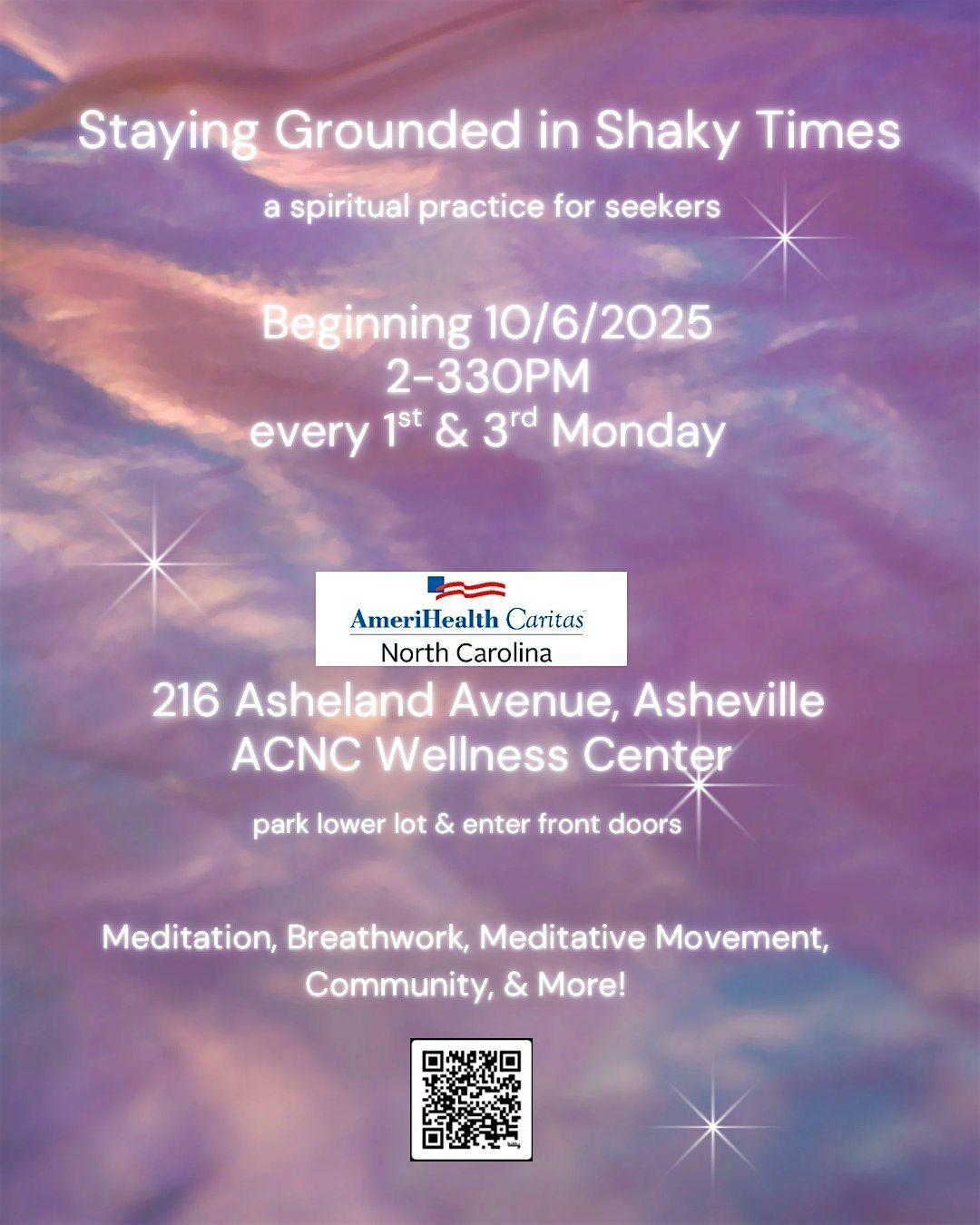 STAYING GROUNDED IN SHAKY TIMES: Free Recurring Event (1st & 3rd Mondays)