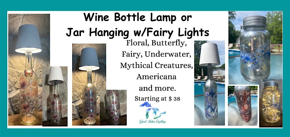 Alpena Wine Bottle Lamp & Fairy Lanterns  @ Art in the Loft