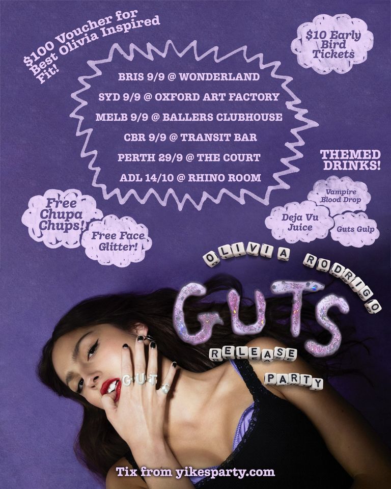 OLIVIA RODRIGO GUTS RELEASE PARTY SYDNEY OXFORD ART FACTORY, Sydney, NS September 9 to