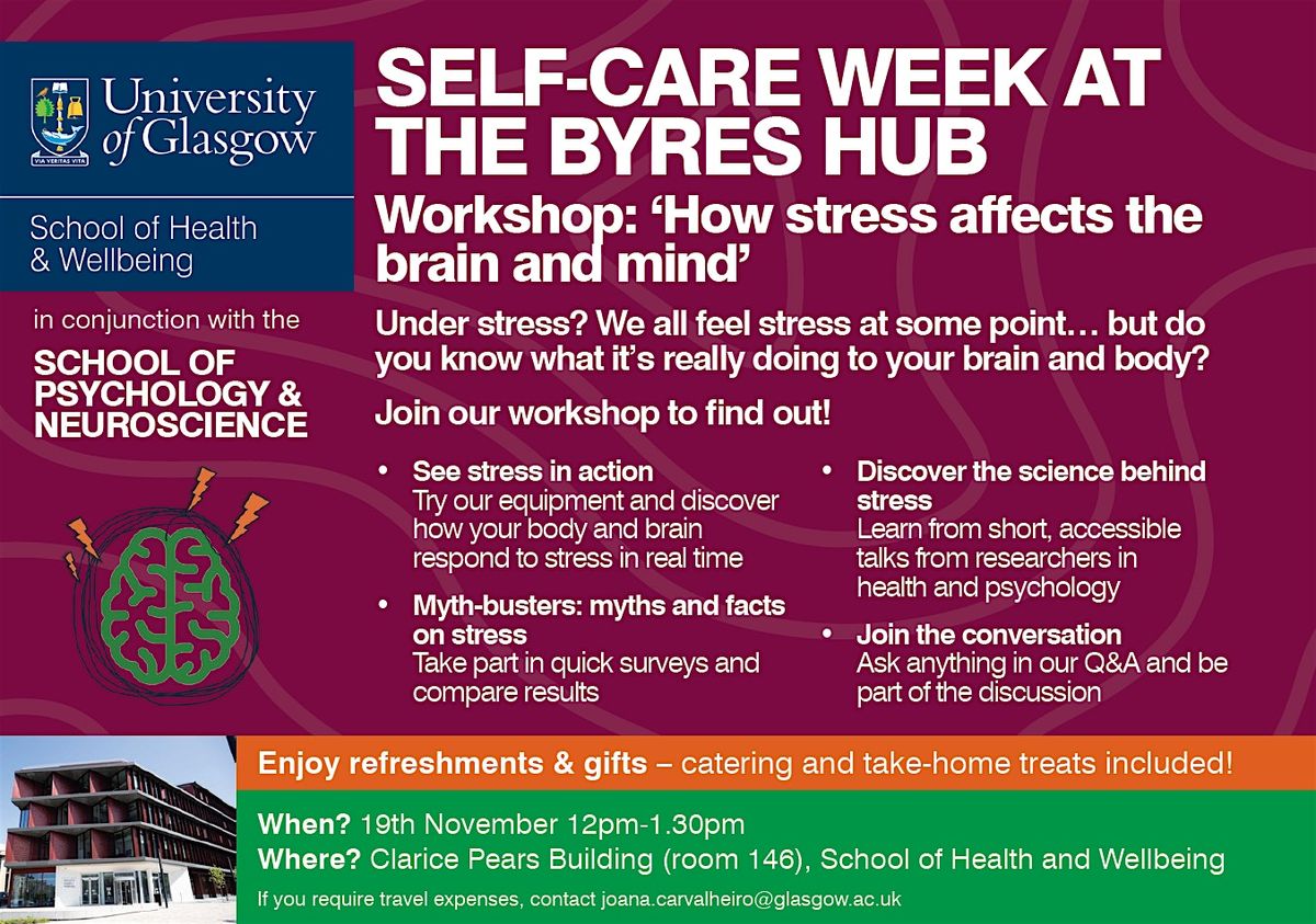 Byres Hub self-care week: Workshop \u2018How stress affects the brain and mind\u2019