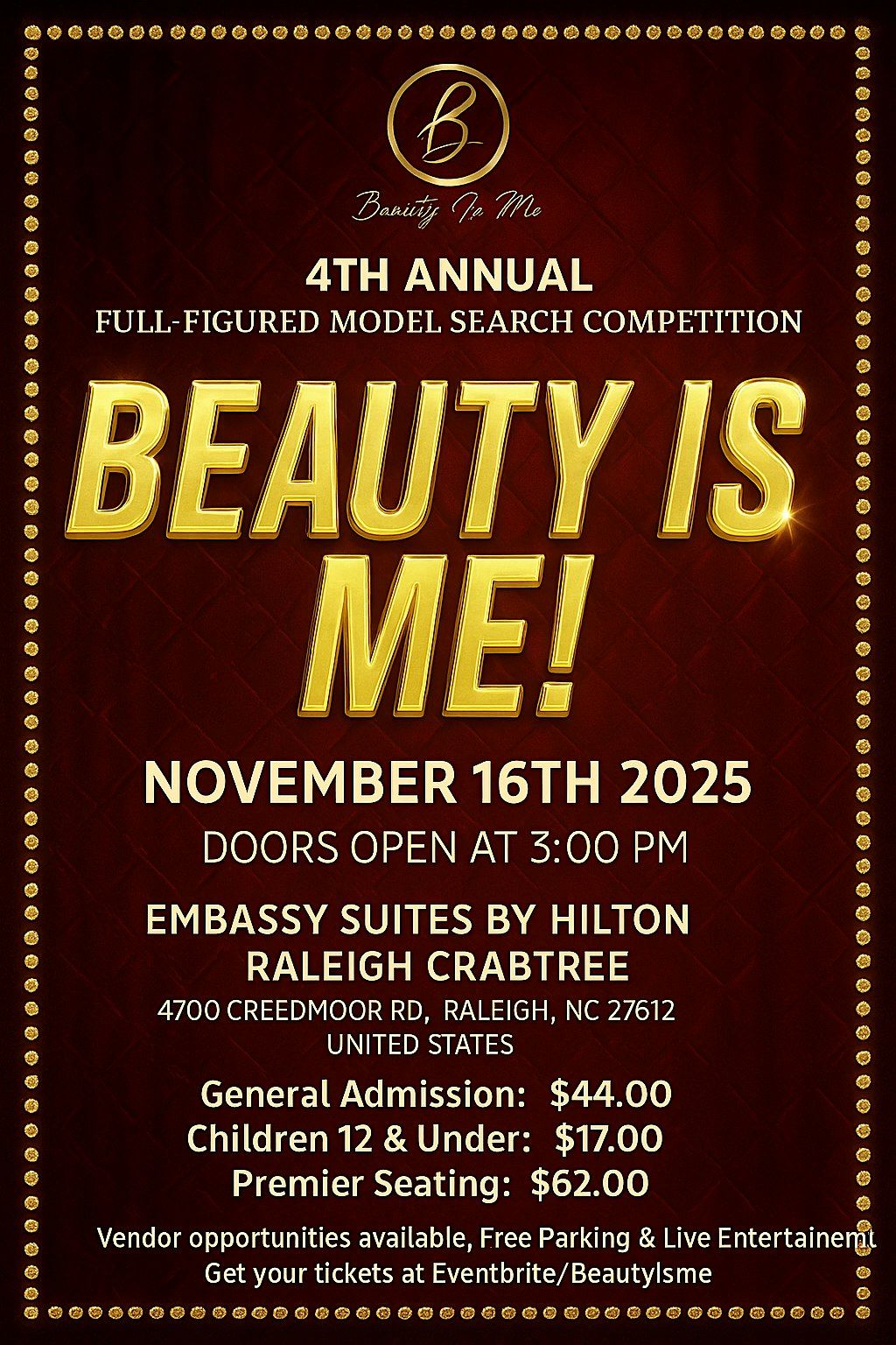4th Annual Beauty Is Me! Full-Figured Model Search Competition -- NC