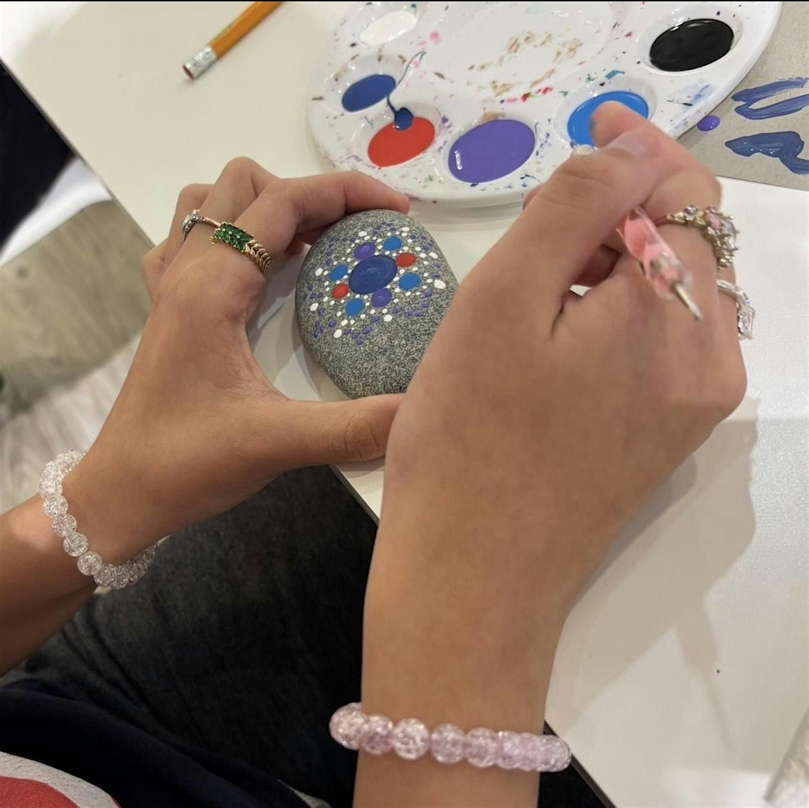 Mandala Stone Dot Painting workshop in Montgomery County, Md.