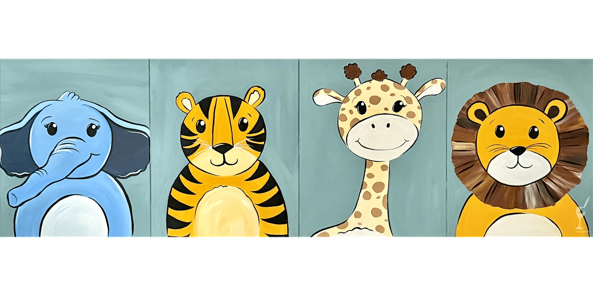 Adorable Safari Animal Scene - Paint and Sip in Houston | Classpop!\u2122