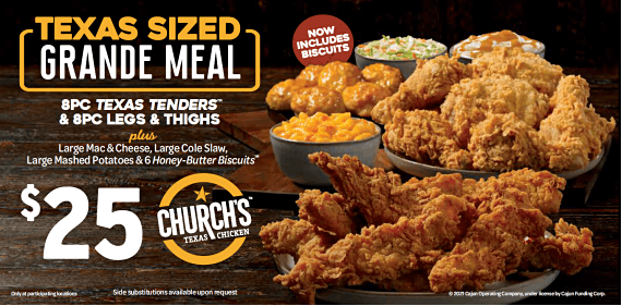 Church\u2019s Serves Up a Texas-sized Grande Meal
