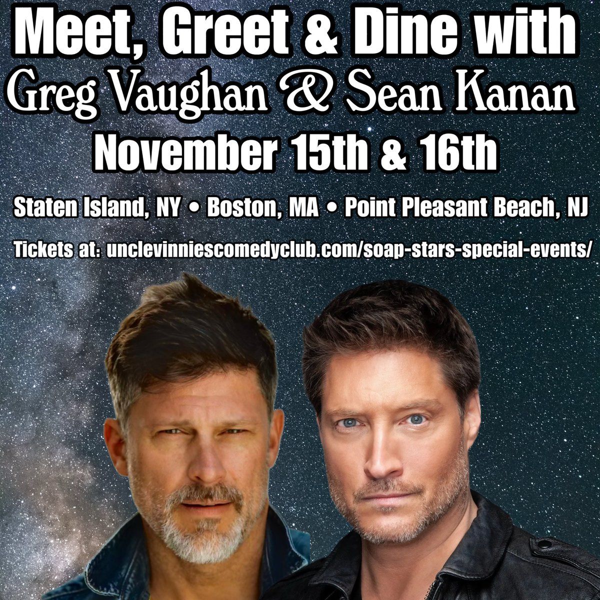 Greg Vaughn and Sean Kanan at Uncle Vinnies Comedy Club
