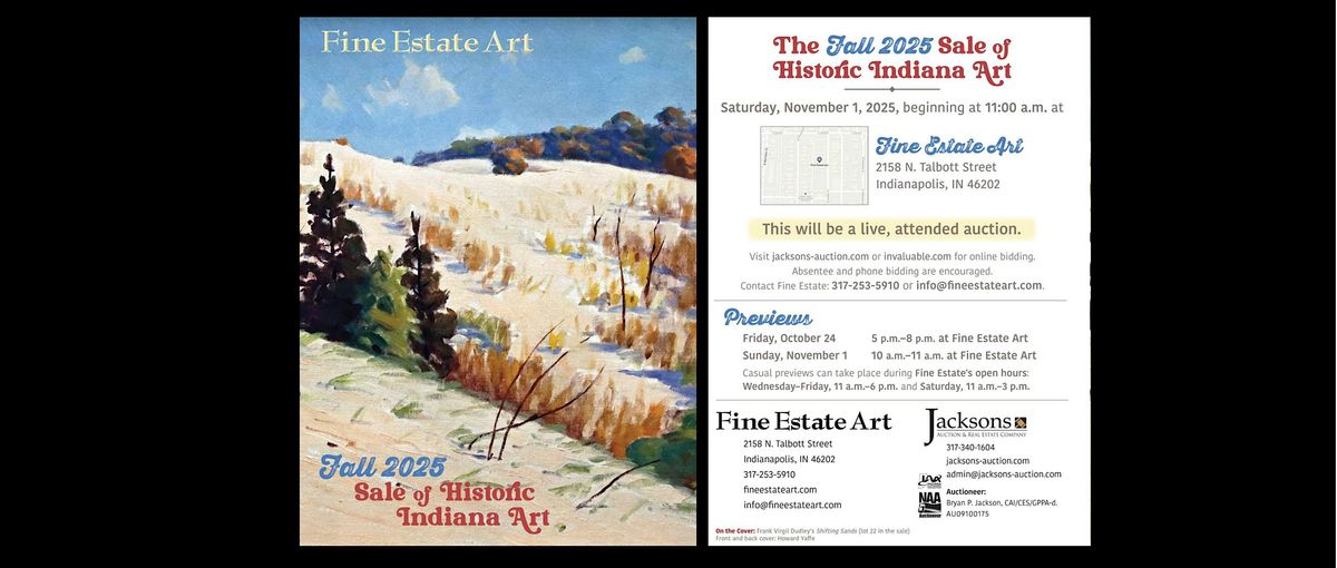 Fall 2025 Sale of Historic Indiana Art
