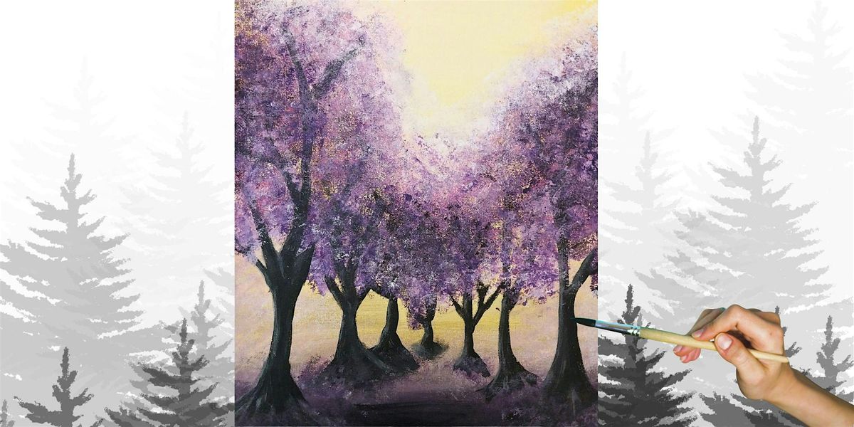 Mystical Forest with Purple Trees, a Painting Adventure