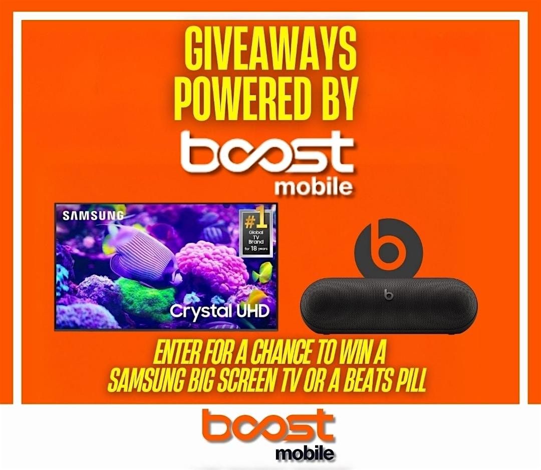 Boost Mobile TV giveaway and Beats Pill speaker raffle event