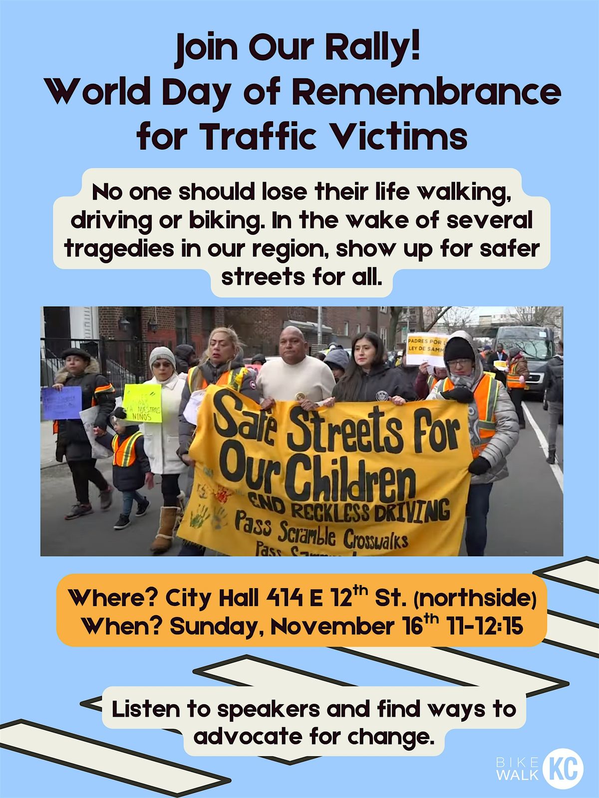 Rally for World Day of Remembrance for Road Traffic Victims