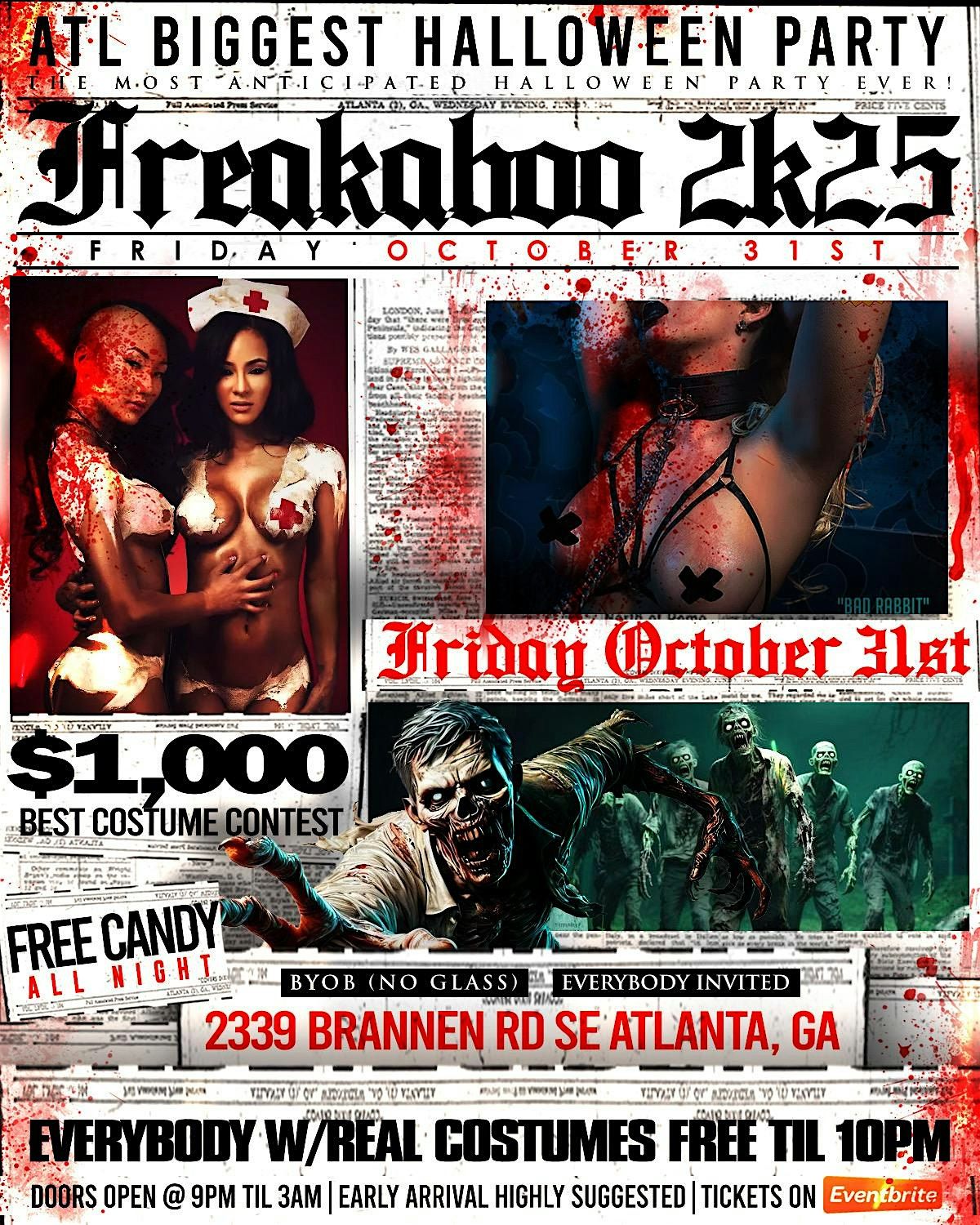 FREAKABOO HALLOWEEN PARTY ATL BIGGEST HALLOWEEN PARTY WITH HAUNTED HOUSE