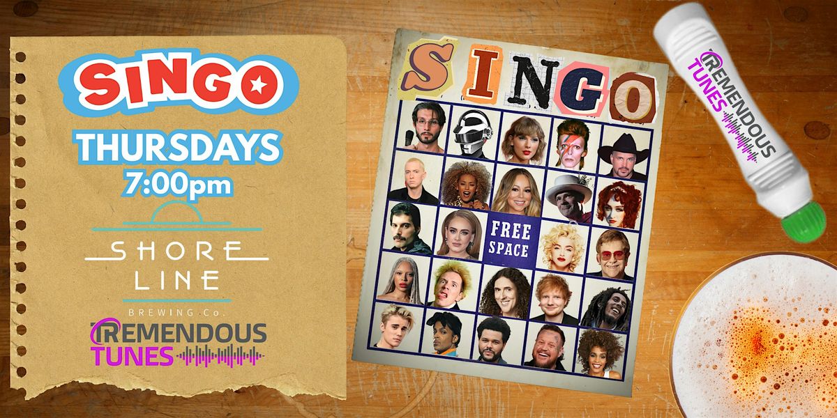 Kelowna Thursday Night SINGO Music Bingo at Shore Line Brewing Co!