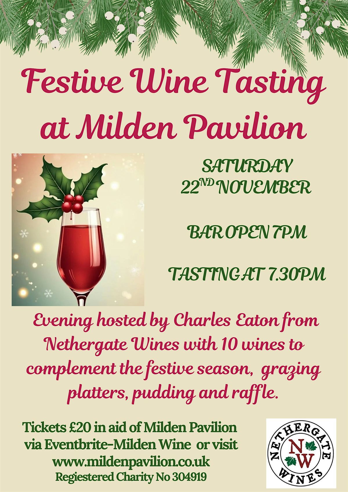 Milden Pavilion Festive Wine Tasting