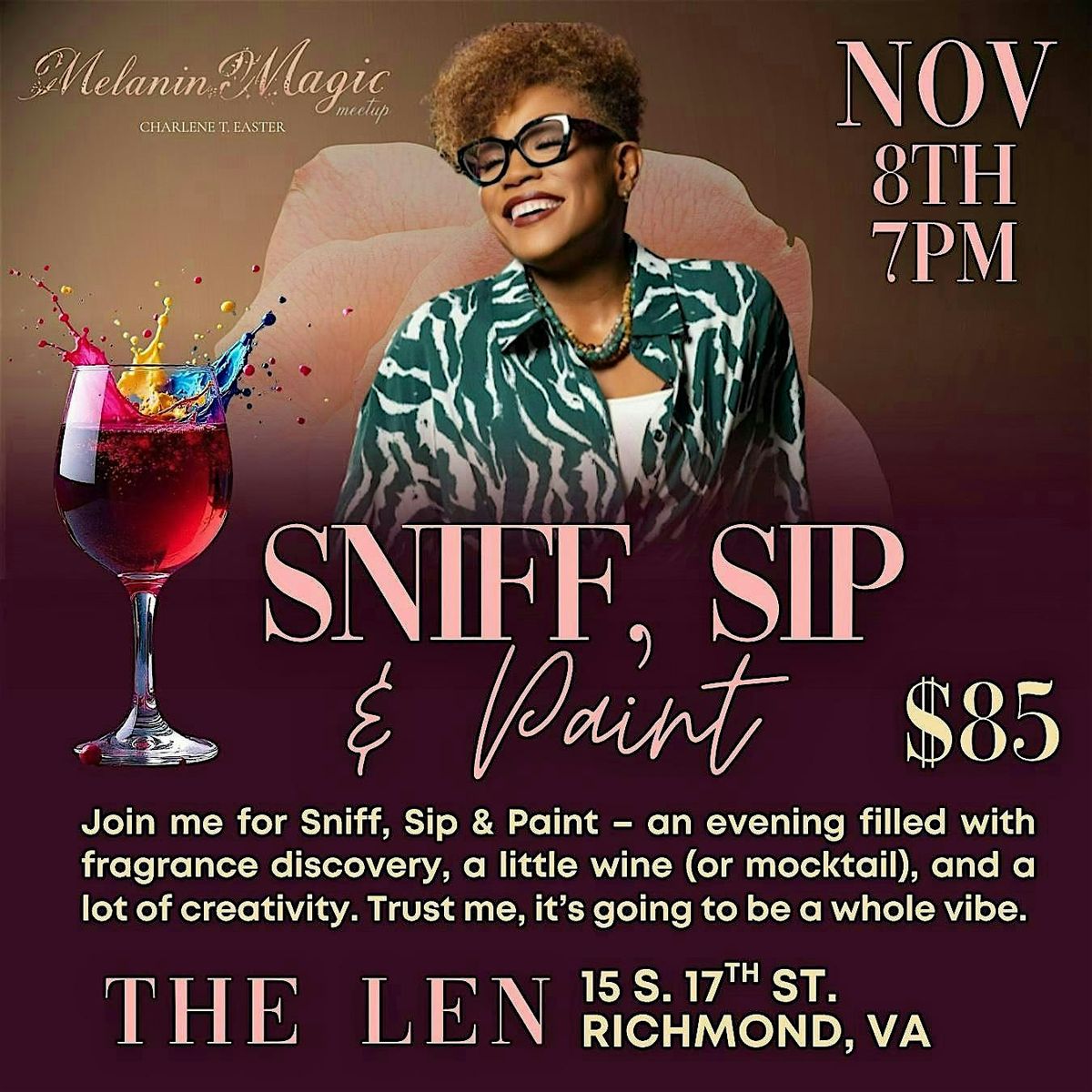 Melanin Magic Meetup: Sniff, Sip & Paint w\/Charlene