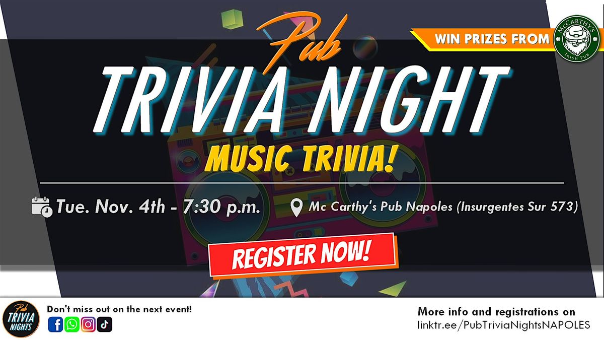 Pub Trivia Night - Music Trivia!